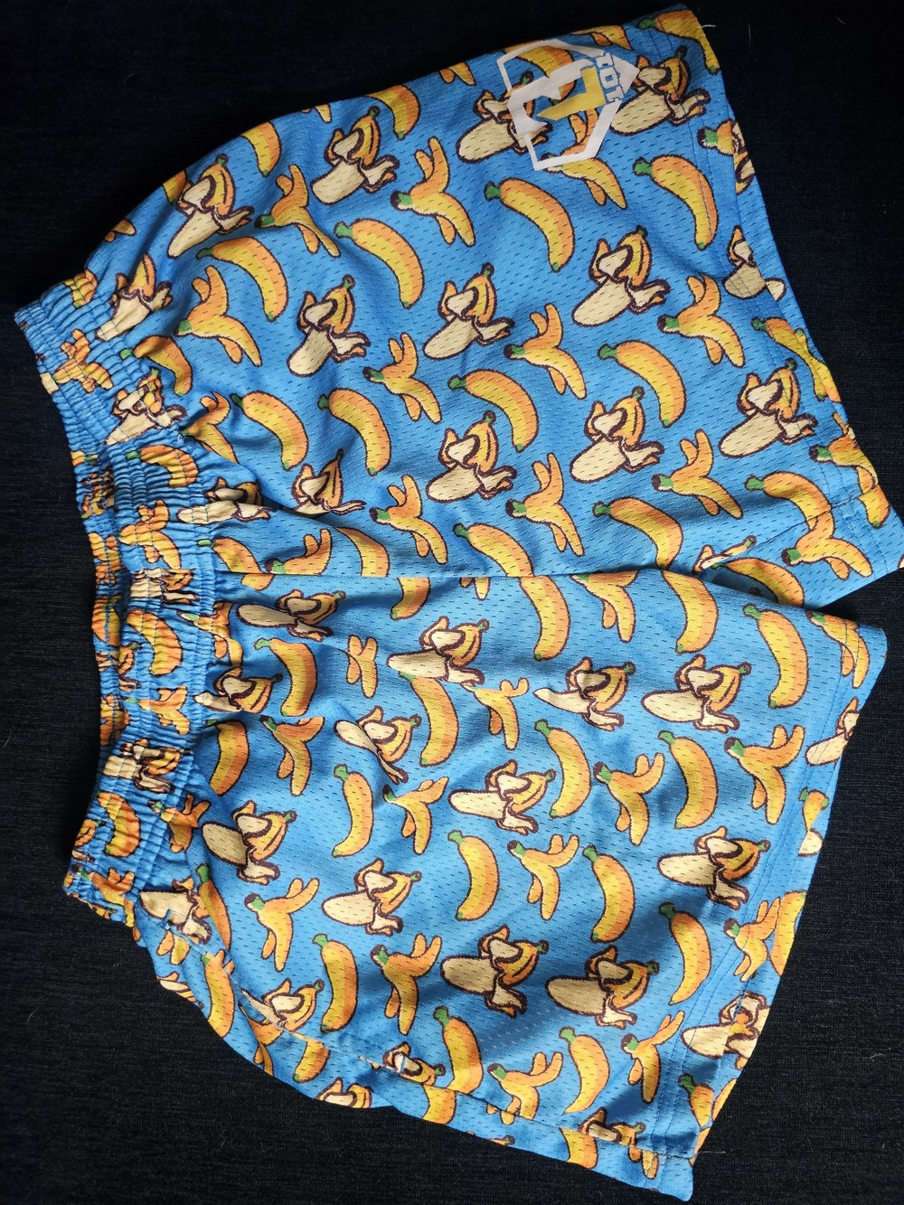 Blue Banana-Print Mens Baseball Lifestyle 101 Shorts